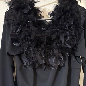 Elegant Black Feathered Top